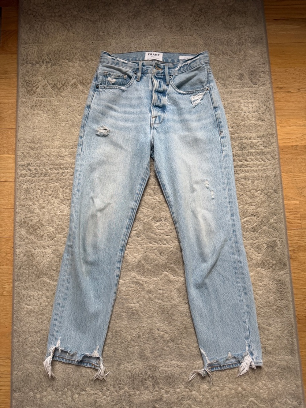 Frame Le Original Light Wash Straight Leg Jeans
